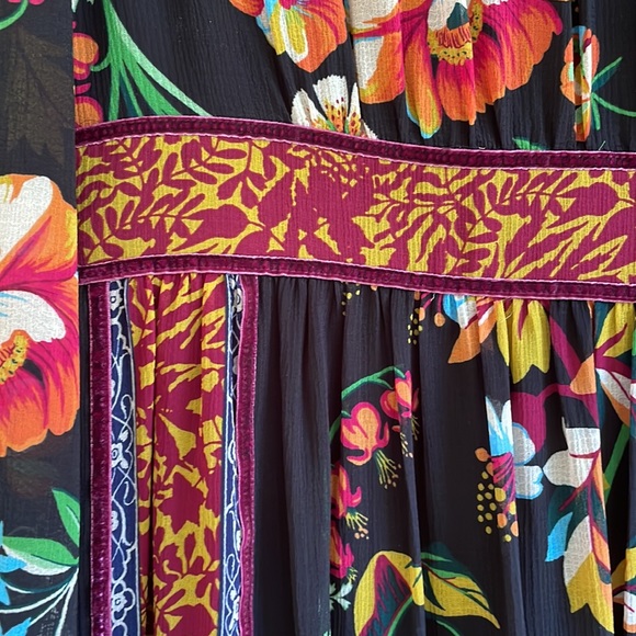 Anthropologie Floral Maxi Dress - Black and Red - Picture 5 of 12